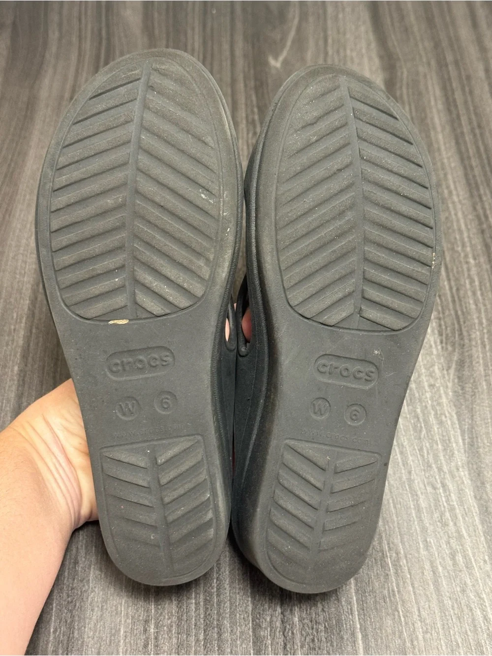 Crocs Women's Black Wedge Sandals size 6